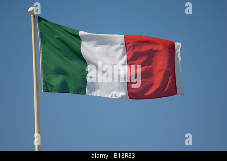 Bannière italienne - drapeau vert blanc et rouge à rayures verticales Banque D'Images