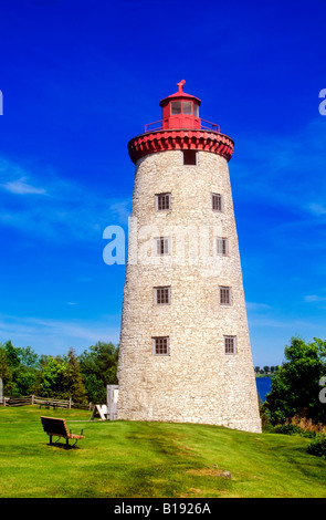 Phare, Bataille du Moulin Lieu historique national, Prescott, Ontario, Canada. Banque D'Images
