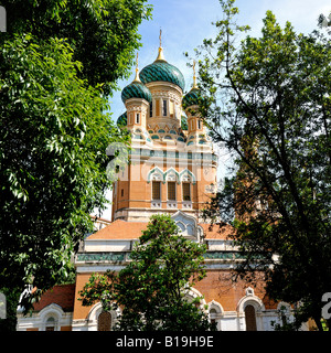 La Cathédrale Orthodoxe russe Saint Nicolas de Nice France photographié juin 2008 pour un usage éditorial uniquement Banque D'Images