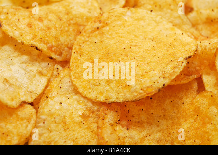 Détail, chips de pommes de terre aromatisée Banque D'Images