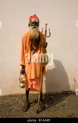 Un sadhu au Kerala, en Inde. Banque D'Images