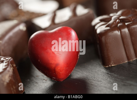 Assorment de fins chocolats belges Banque D'Images