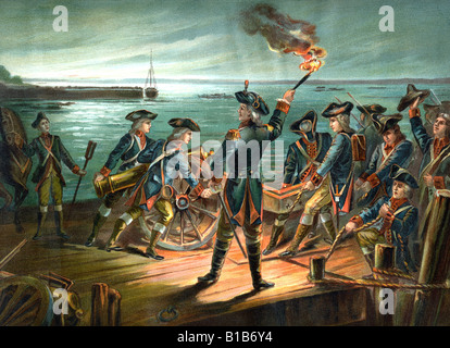 Retraite de l'artillerie de Long Island 1776 Banque D'Images