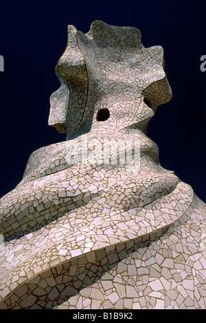 Espagne, Barcelone, la Pedrera Casa Milà, architecte Antoni Gaudì Banque D'Images