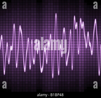 Grande image d'un système électronique sine wave son ou audio en violet Banque D'Images