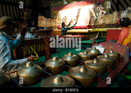 L'île de Java, Indonésie Yogyakarta musée Sonobudoyo Wayang Kulit Marionnette Ombre chinoise Banque D'Images