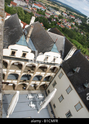 Cour intérieure du château de la verrerie, l'Autriche, Basse Autriche, Waldviertel, Sirince Banque D'Images