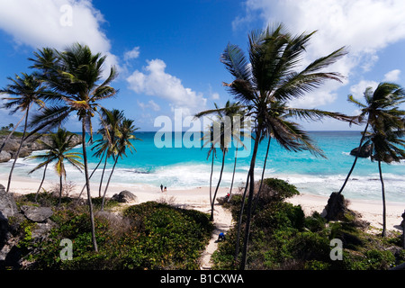 Vue sur la plage de Harrismith St Philip Barbade Caraïbes Banque D'Images