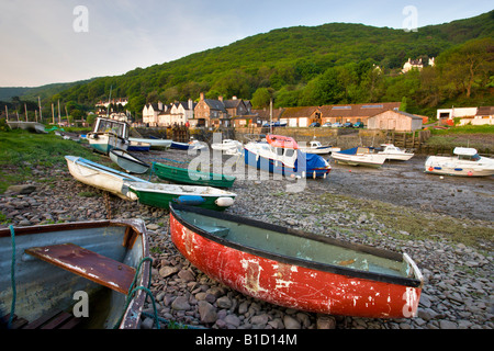 Marée basse à Porlock Weir en Angleterre Somerset Exmoor National Park Banque D'Images