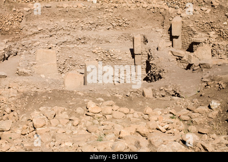 Pierres avec dans les murs au site néolithique de Gobekli Tepe dans le sud-est de la Turquie Banque D'Images