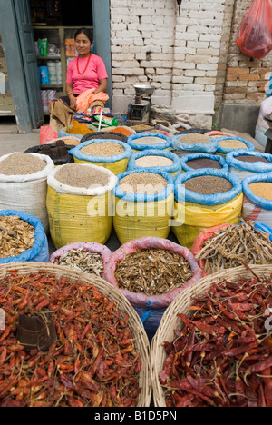 La place de marché à Katmandou, Napal Banque D'Images