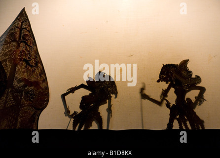 L'île de Java, Indonésie Yogyakarta musée Sonobudoyo Wayang Kulit Marionnette Ombre chinoise Banque D'Images