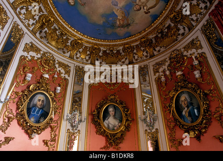 Salle du Cabinet rose, le château de Linderhof, Schloss Linderhof, le roi Louis II, Oberammergau, Bavaria, Germany, Europe Banque D'Images