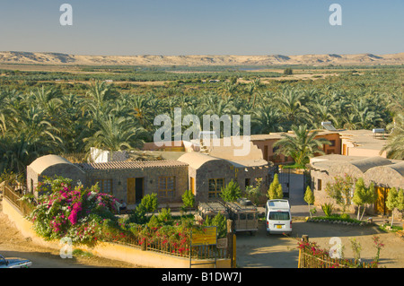 Une vue panoramique sur le désert de Baharya oasis du village de Bawiti Egypte Banque D'Images