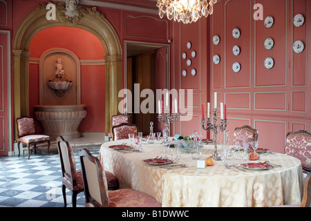 Chateau de Villandry salle à manger provençale d'abricot Banque D'Images