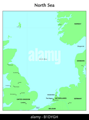 Carte de la mer du Nord Banque D'Images