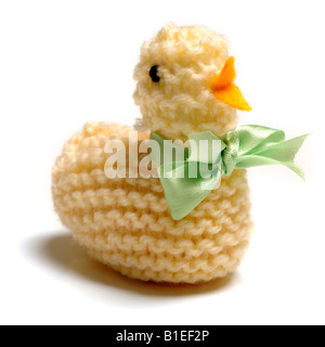 Tricoté jaune poussin de Pâques Banque D'Images