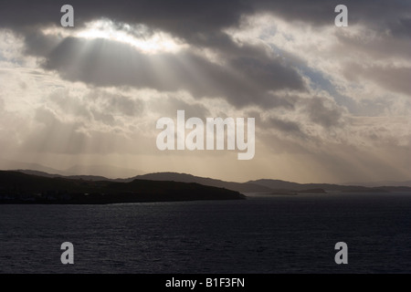 Voir à Fléron Bay à partir de la route côtière. L'hiver. Wester Ross. Highlands. L'Écosse. UK. Banque D'Images