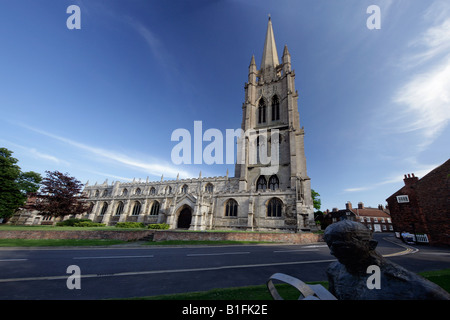 Voir la photo panoramique de l'église paroissiale de St James Louth Lincolnshire avec fin clocher perpendiculaire et spire 1501 1515 Banque D'Images