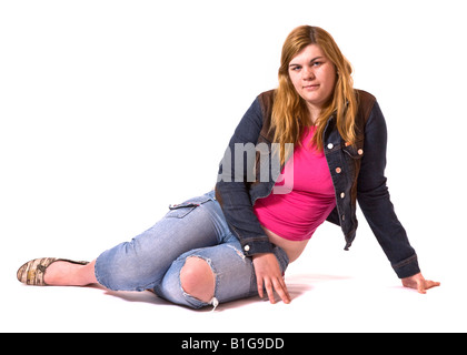 Portrait de jeune femme fin de l'adolescence ou au début de la vingtaine. Banque D'Images