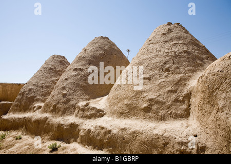 Les fours traditionnels 'mudbrick' maisons dans l'ancienne Mespotamian ville d'Harran, au Sud Est de la Turquie Banque D'Images