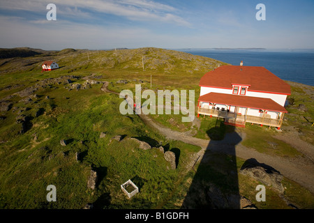 L'île Quirpon Lighthouse Inn vu du dessus de Terre-Neuve Labrador Canada Banque D'Images