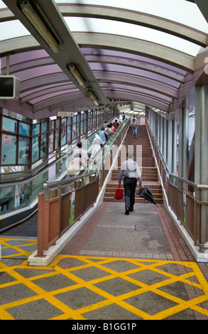 Au milieu de l'escalier mécanique Niveaux Central, Hong Kong Banque D'Images