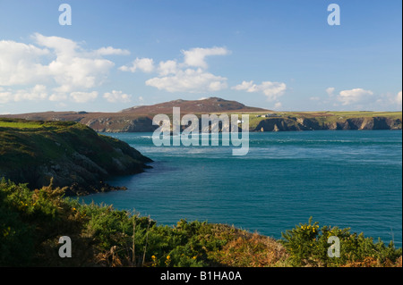 Vue sur l'île de Ramsey St Davids, Pembrokeshire Wales Banque D'Images