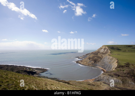 Tout Houns falaise au-dessus de la piscine de Chapman Dorset Purbeck UK Banque D'Images