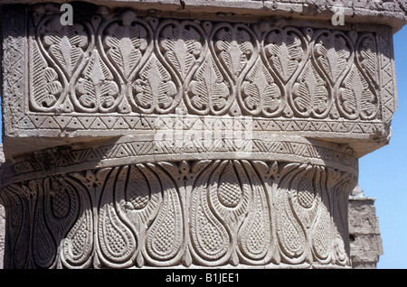 Détail de la sculpture au Masjid I Pas de Gumbad Mosque de neuf dômes Balkh Afghanistan construite dans la première moitié du ixe siècle Banque D'Images