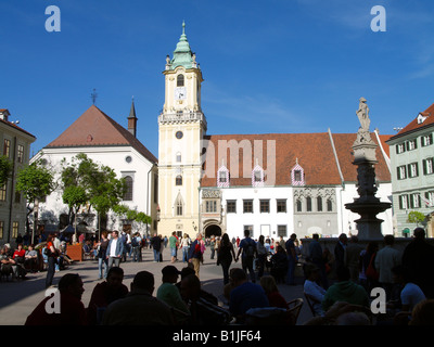 Ancien hôtel de ville et la place principale de Bratislava, Slovaquie, Bratislava Banque D'Images