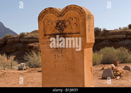 Photographie de Pierre Tombale dans le cimetière, Grafton Grafton Ghost Town, Utah, USA. Situé à proximité du Parc National Zion. Banque D'Images