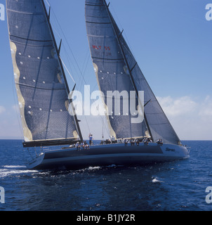 Palma Superyacht Cup 2008 la régate de la Coupe Ulysse Nardin superyacht Senso un dans la baie de Palma de Majorque. Banque D'Images