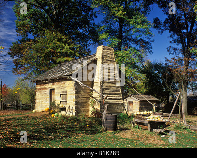 Log Cabin représentant s'Abraham Lincoln boyhood home Spencer County Indiana Banque D'Images