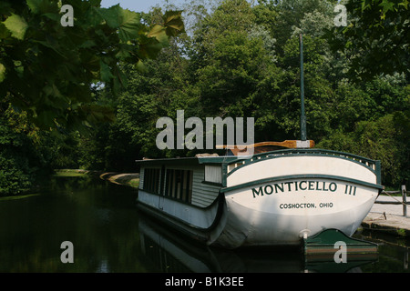 Monticello 3 Canal Boat sur le canal Érié Ohio Ohio Coshocton Banque D'Images