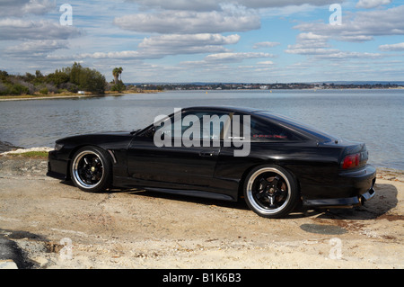 Nissan S13 voiture de sport japonais modifié dans le style d'importation australienne, autrement connu comme étant à l'écoute. Banque D'Images