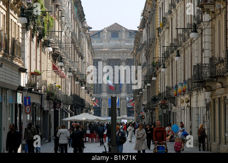 Via Giuseppe Garibaldi, Turin, Piémont, Italie Banque D'Images