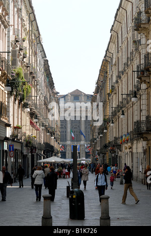 Via Giuseppe Garibaldi, Turin, Piémont, Italie Banque D'Images