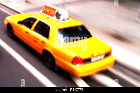 New York Taxi en ville Banque D'Images