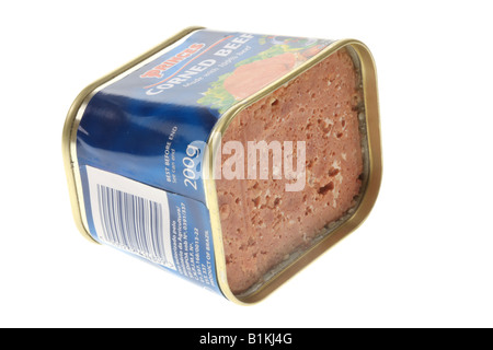 Princes étamé isolé de boeuf salé sur un fond blanc avec aucun peuple et un chemin de détourage Banque D'Images