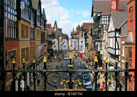 D'Eastgate Clock arche la ville de Chester, ville centre commercial cheshire england uk go Banque D'Images