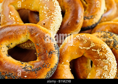 Variété de style Montréal bagels close up Banque D'Images