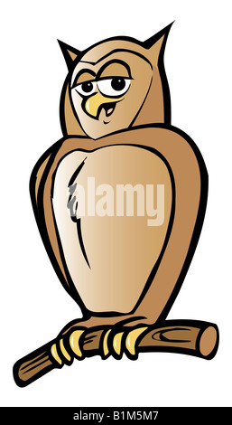 Cartoon illustration d'un hibou Banque D'Images