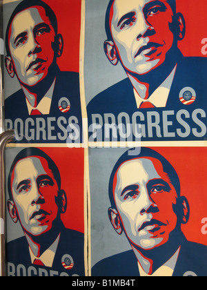 Graphiques en couleur, des affiches de Barak Obama Banque D'Images