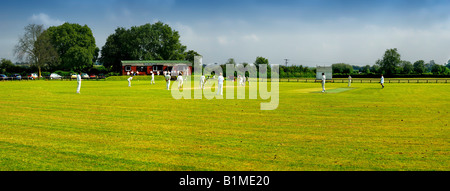 Terrain de cricket et pavillion Banque D'Images