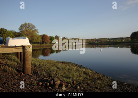 Squamscott River dans le centre-ville d'Exeter, New Hampshire, USA Banque D'Images