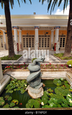 L'Impératrice Elisabeth Amalie Eugénie (également connu sous le nom de Sissi ou Sisi) appelé Palais Achilleon à Gastouri sur l'île grecque de Corfou Banque D'Images