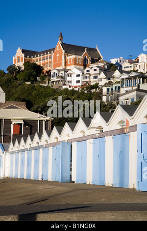 Boatsheds historique sur le Port Lambton, Wellington, Nouvelle-Zélande Banque D'Images