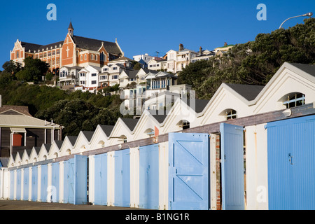 Boatsheds historique sur le Port Lambton, Wellington, Nouvelle-Zélande Banque D'Images