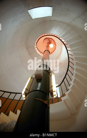 À l'intérieur de phare de South stack Anglesey au nord du Pays de Galles Banque D'Images